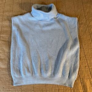 Anthropologie Maeve Sky Blue Turtleneck Sleeveless Sweater/Vest